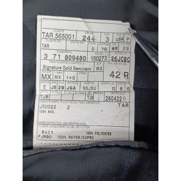 Jos A Bank Mens Sz 42R Black Pinstripe Sport Coat Blazer Jacket - Picture 7 of 8